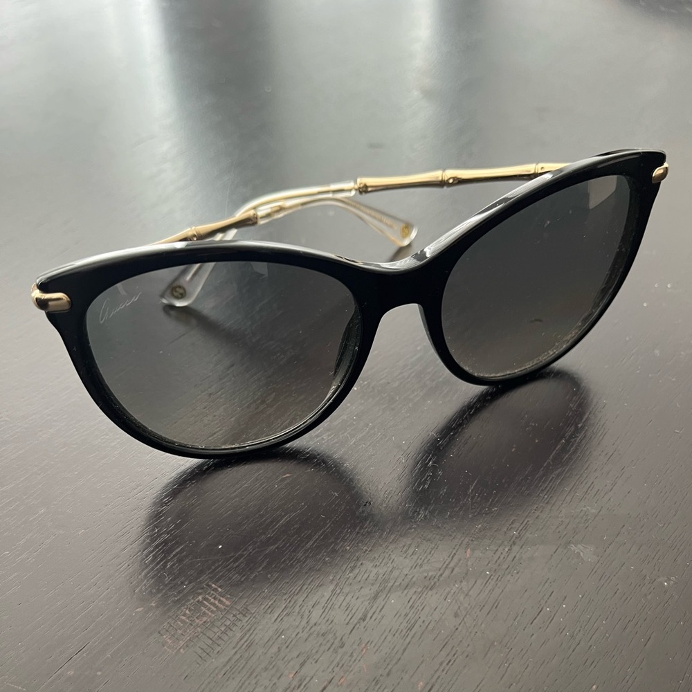 Gucci Black Sunglasses with Gold Detail